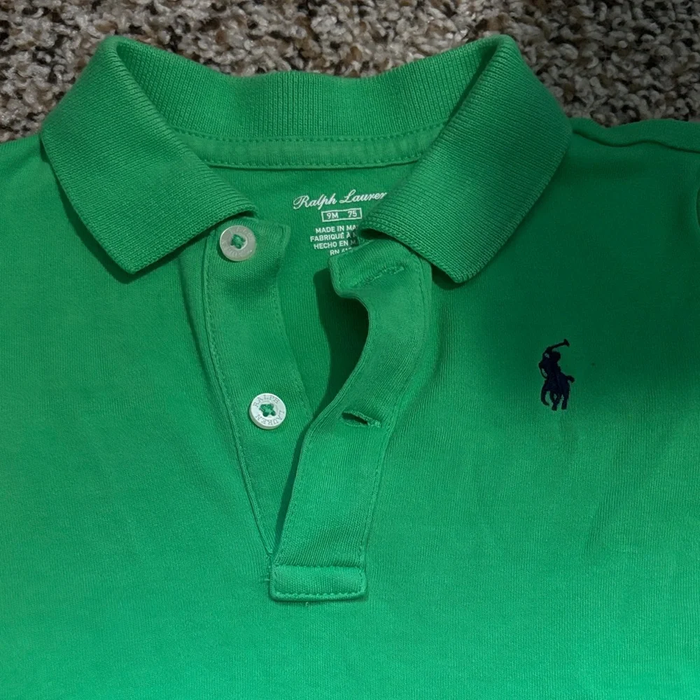 Ralph Lauren Bright Green Polo One-Piece 9 Months